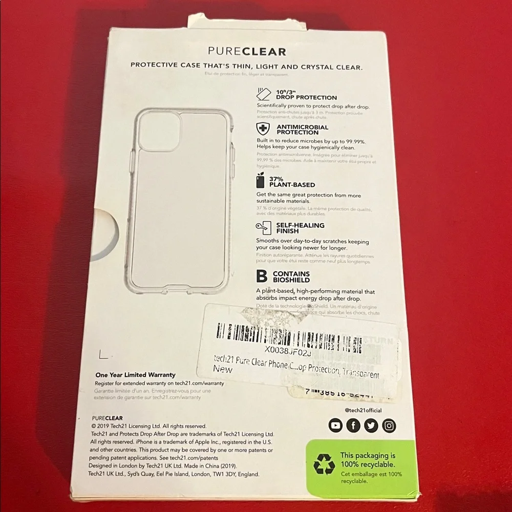 Tech21 Pure Clear Case for iPhone 2019 5.8